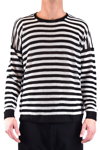 Isabel Benenato Black & White Striped Sweater In Multicolor
