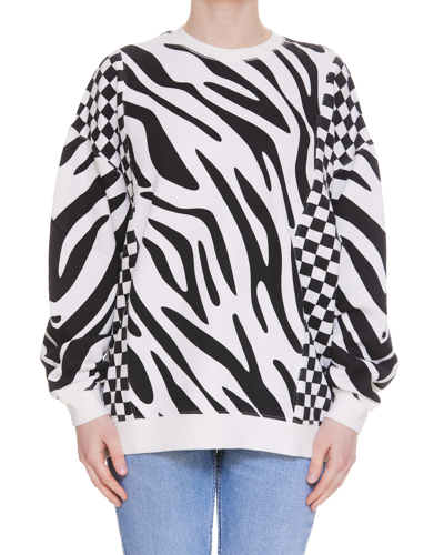 R13 Oversized Zebra-print Cotton-jersey Sweatshirt In Black,white