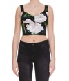 Dolce & Gabbana Floral-print Silk Vest Top In Black
