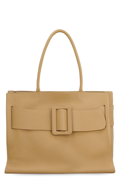 Boyy Bobby Soft Pebbled Leather Tote In Beige