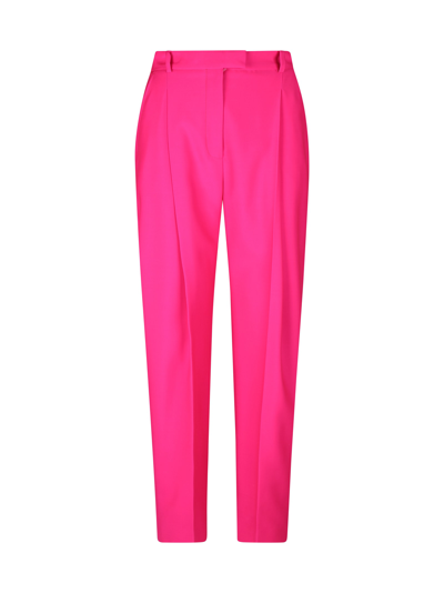 Alexander Mcqueen Cropped Slim-fit Trousers In Rosa