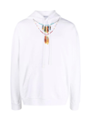 MARCELO BURLON COUNTY OF MILAN FEATHERS NECKLACE OVER HOODIE