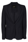 Seventy Fitted Technical Mesh Blazer With Classic Lapel In Blu