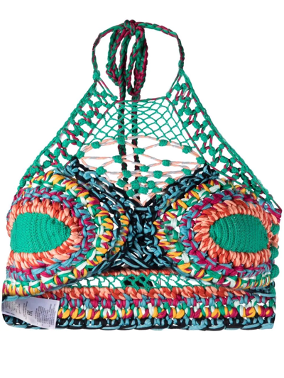 Etro Women's Crocheted Halter Crop Top In Multi