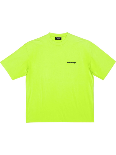 Balenciaga - Tshirt Logo Brod Bb Corp - Atterley In Yellow