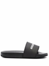 Axel Arigato Logo-print Slides In Schwarz