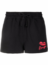 SONIA RYKIEL ROUGE-PRINT TRACK SHORTS