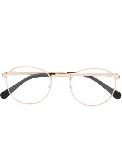 Chiara Ferragni Round-frame Glasses In Gold