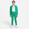 Nike Kids'  Girls' Sportswear Taped Track Suit In Roma Green/white