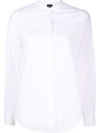 Aspesi Band-collar Cotton Shirt In Weiss