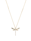 Anapsara 18kt Yellow Gold Dragonfly Diamond Pendant Necklace In Gold