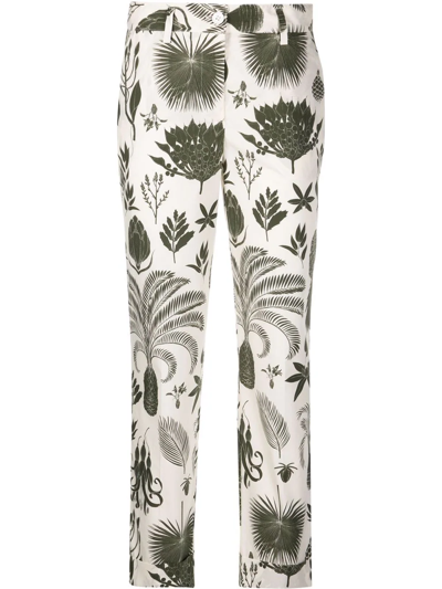 P.a.r.o.s.h Graphic-print Trousers In Military Green Fantasy
