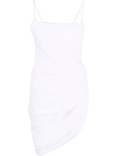 Jacquemus La Dressing Gown Saudade Crinkle-texture Woven Midi Dress In White
