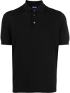 Drumohr Short Sleeve Polo With Classic Collar In Schwarz