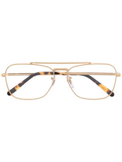Ray Ban Aviator-frame Sunglasses In Gold