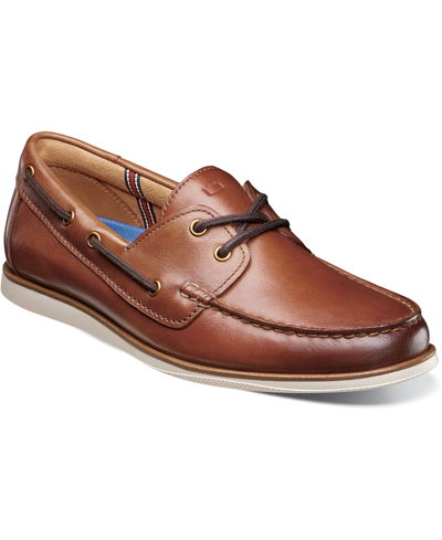 Florsheim Men's Atlantic Moccasin Toe Boat Shoes Men's Shoes In Cognac