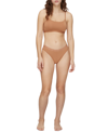 Calvin Klein Form To Body Unlined Bralette With Tonal Logo In Sandalwood-neutral