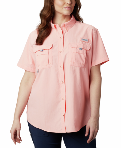 Columbia Plus Size Bahama Shirt In Tiki Pink