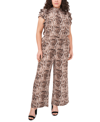 1.state Flutter Sleeve Mock Neck Jumpsuit In Birch Multi