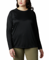 Columbia Plus Size Pfg Tidal Tee Ii Omni-shade T-shirt In Black/cirrus Grey Logo