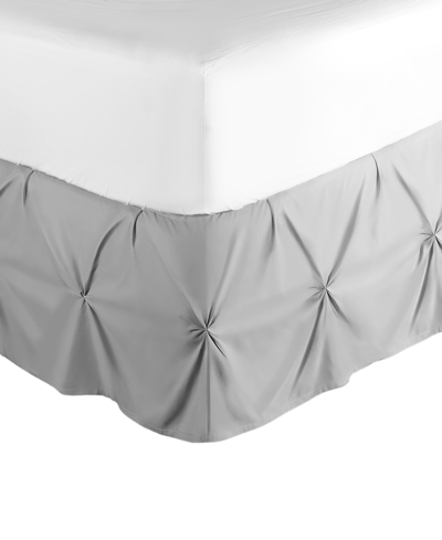 Nestl Bedding Bedding 14" Tailored Pinch Pleated Bedskirt, California King In Light Gray