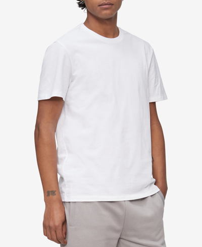 Calvin Klein Men's Smooth Cotton Solid Crewneck T-shirt In Brilliant White