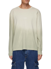Frame Gradient Tie-dyed Logo Print Long-sleeved T-shirt In Grey