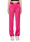 Rta 'maren' Flat Front High Rise Satin Pants In Pink