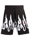 Vision Of Super Black Shorts With White Spray Flames In Black