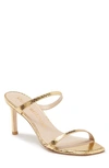 Stuart Weitzman Aleena Slide Sandal In Gold / Gold