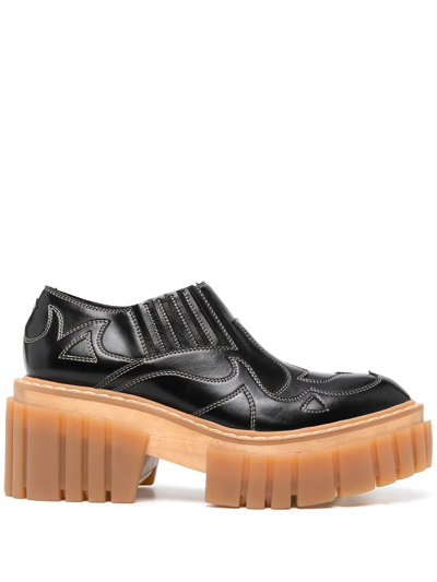 Stella Mccartney Embroidered Chunky Loafers In Schwarz