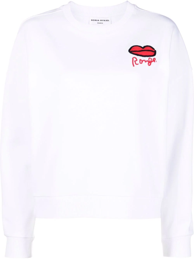 Sonia Rykiel Graphic-print Cotton Sweatshirt In Weiss