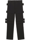 Burberry Grain De Poudre Wool Cargo Trousers In Black