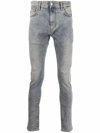 Represent Stonewashed Slim-fit Jeans In Blau