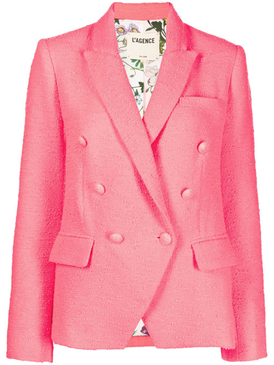 L Agence Kenzie Double-breasted Blazer In Rosa