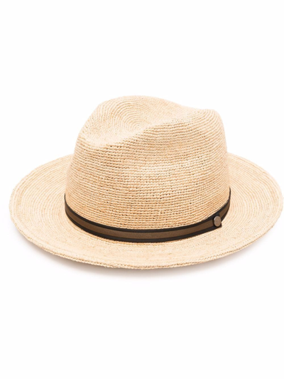 Borsalino Interwoven Traveller Hat In Beige