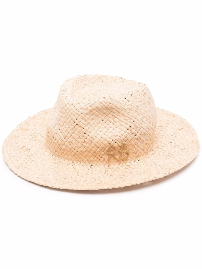 RUSLAN BAGINSKIY WOVEN STRAW FEDORA HAT