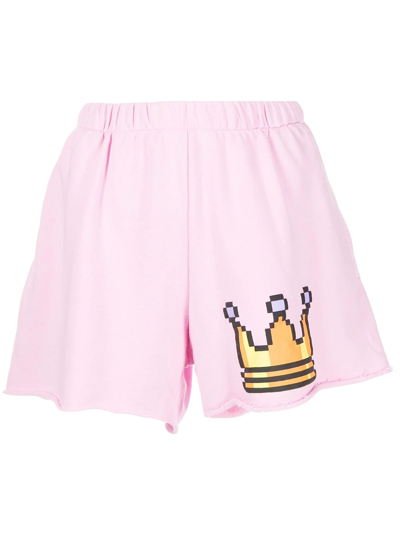 Natasha Zinko Graphic Print Shorts In Rosa