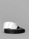 GOTI BLACK LEATHER BELT WITH SILVER DOUBLE-BUCKLE
