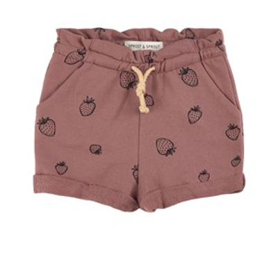 Sproet And Sprout Kids' Strawberry Printed Shorts Purple