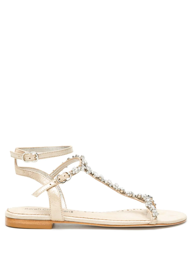 Sarah Chofakian Lumière Flat Sandals In Gold