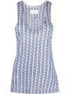 Zadig & Voltaire Lee Brand Pattern Linen-blend Top In Blau