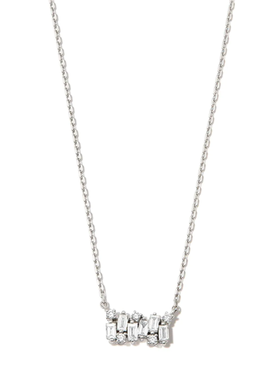 Suzanne Kalan 18kt White Gold Diamond Necklace In Silber