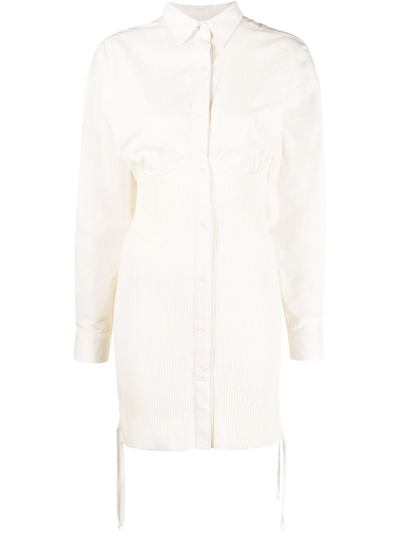 Andreädamo White Corset-style Shirt Dress