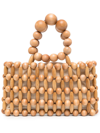 Cult Gaia Bead-detail Clutch Bag In Braun
