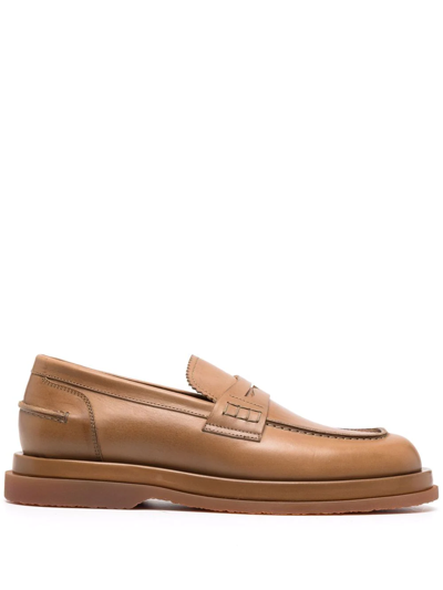 Buttero Chunky-sole Loafers In Brown