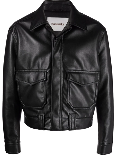 Nanushka Regenerated Leather Ruben Jacket In Black