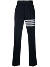 Thom Browne 4-bar Stripe Tailored Trousers In Blau