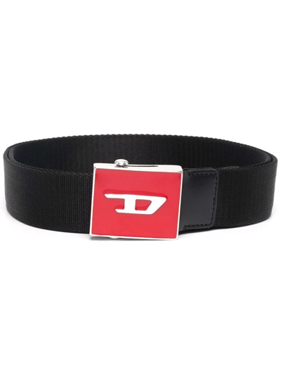 Diesel B-plakue Webbing Belt In Black | ModeSens