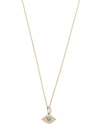 Sydney Evan 14kt Yellow Gold Evil Eye Diamond And Turquoise Necklace In Gold